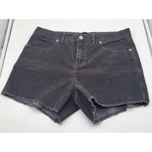 GAP Women's SZ 10 Gray Faded Black Corduroy Raw Hem Shorts Cut Off